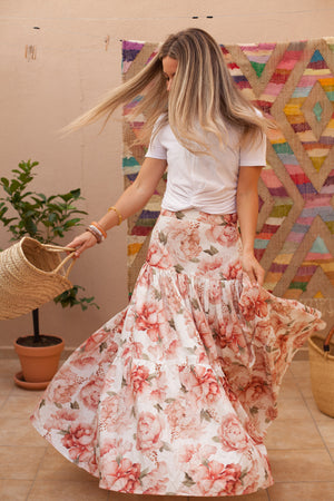 Mama Coral Floral Skirt