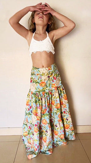Taormina Peach Print Skirt