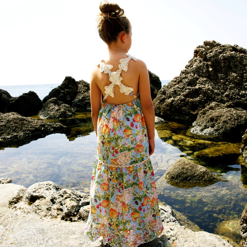 Amalfi Dress in Taormina Peach Print