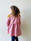 Umbria Coat in Blush Pink with Crocheted Sunflowers