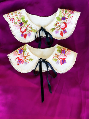 Enchanted Butterfly Hand Embroidered Collar for Mama