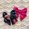 Winter Floral Bow Hair clip - Handmade with love