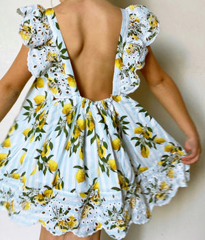 Positano Dress in Lemon Print